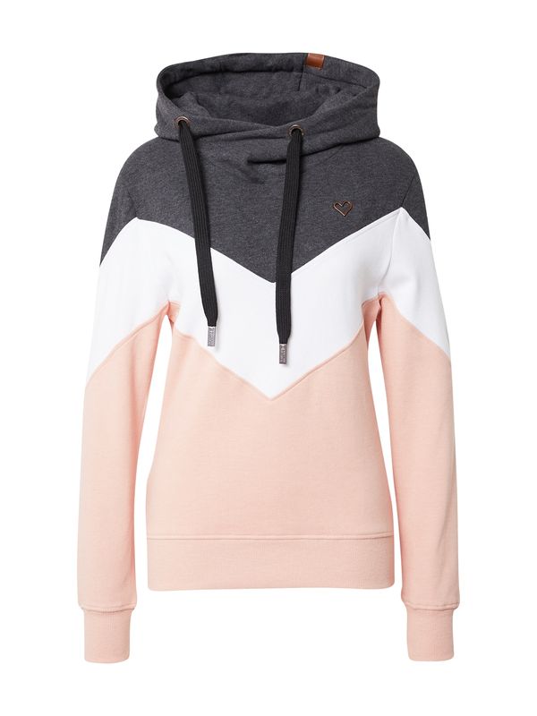 Alife and Kickin Alife and Kickin Sweater majica 'Stella'  tamo siva / pastelno roza / bijela