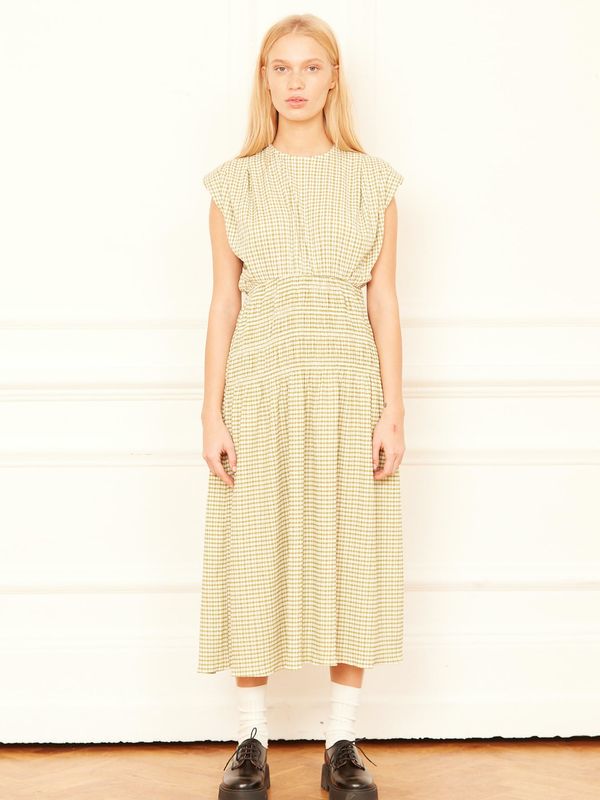 Aligne Aligne Haljina 'Desi'  kaki / bijela