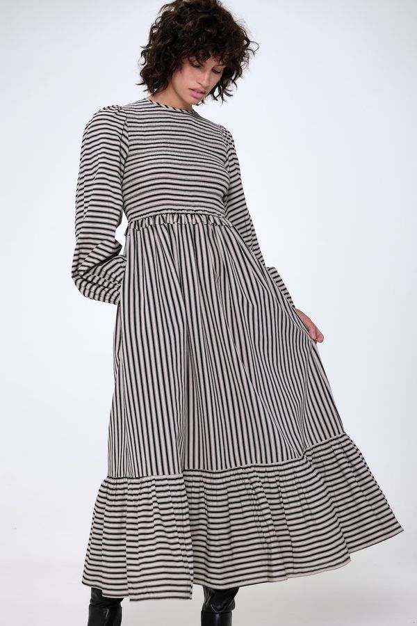 Aligne Aligne Haljina 'Guada'  zeleno smeđa / bijela