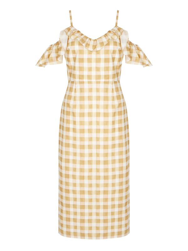 Aligne Aligne Ljetna haljina 'Curdah'  žuta / zlatno žuta / bijela