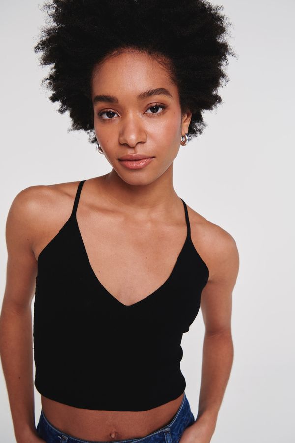 Aligne Aligne Top s naramenicama  crna