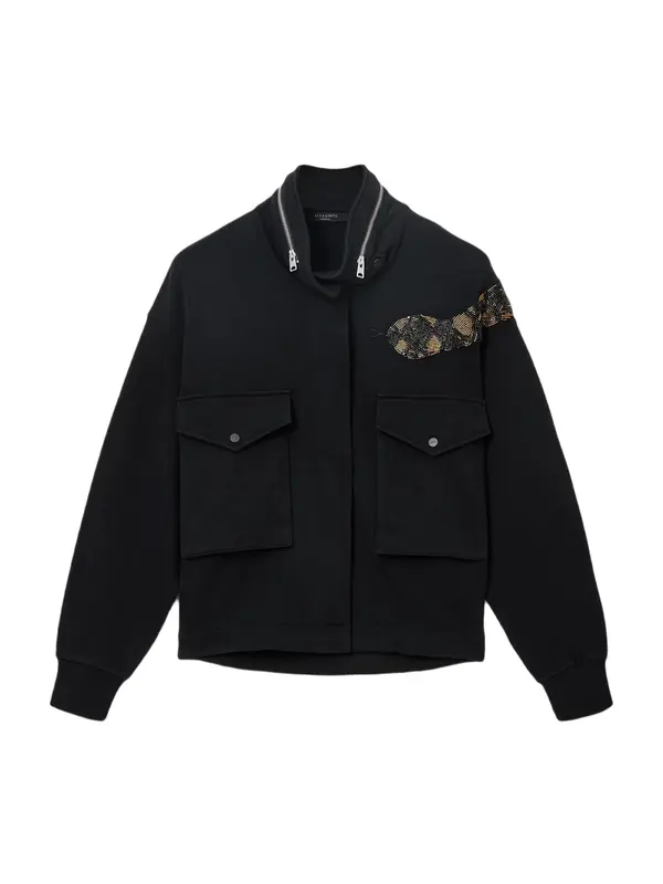 AllSaints AllSaints Gornji dio trenirke 'OUROS CLARIE'  brokat / crna / srebro