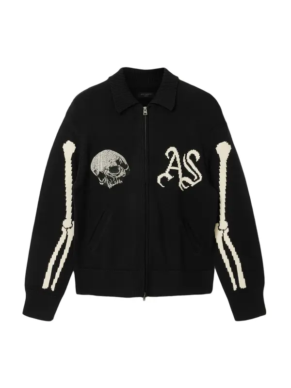 AllSaints AllSaints Kardigan 'ADRIAN'  crna / prljavo bijela