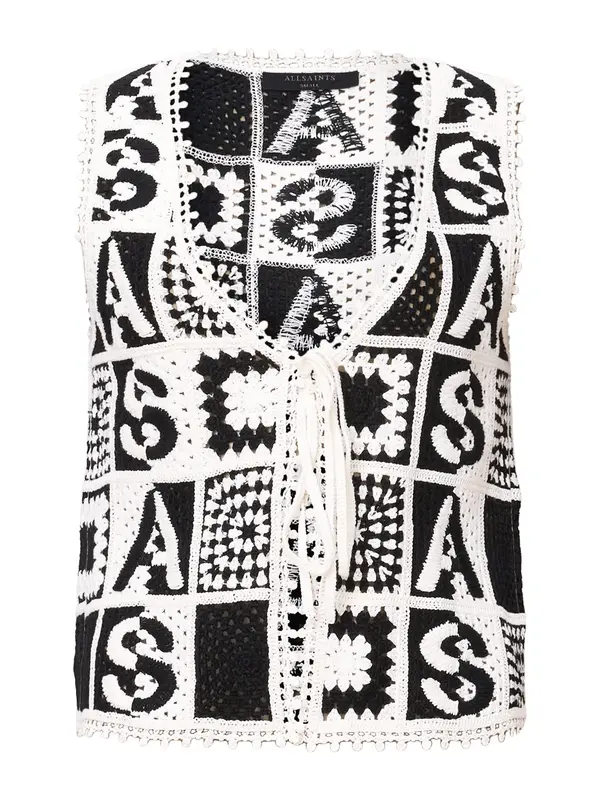 AllSaints AllSaints Kardigan bez rukava 'Florence'  crna / bijela