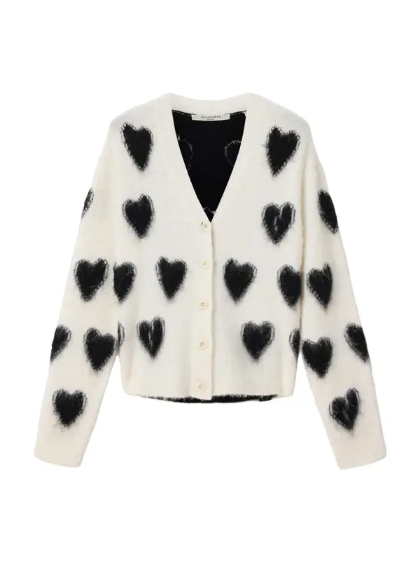 AllSaints AllSaints Kardigan 'SCATTER HEART'  crna / bijela