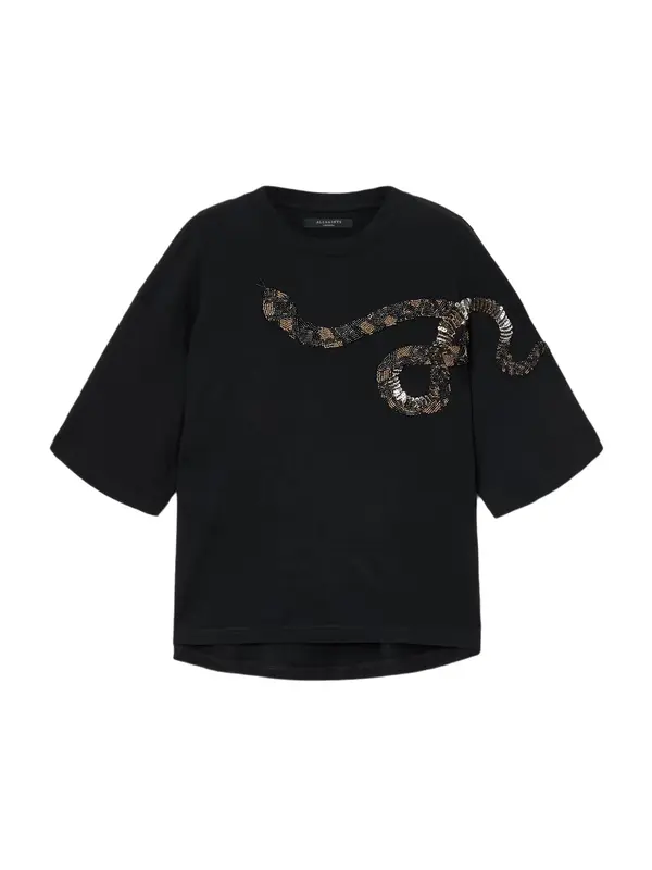 AllSaints AllSaints Majica 'AMELIE'  zlatna / crna / srebro