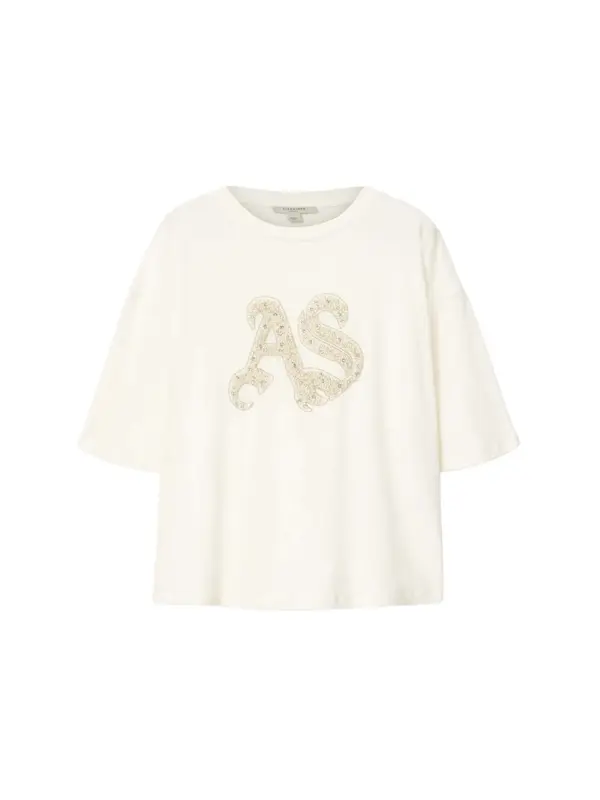 AllSaints AllSaints Majica 'ICON AMELIE'  srebro / bijela