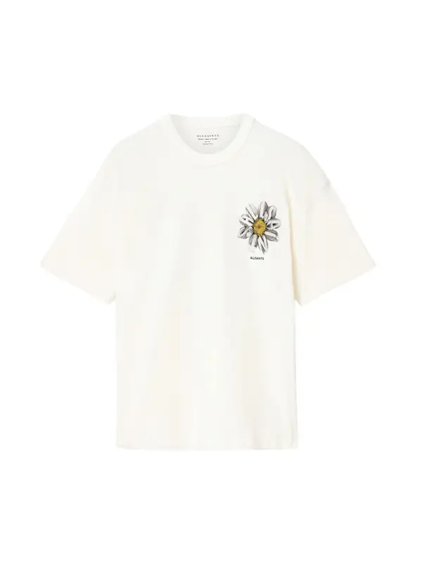 AllSaints AllSaints Majica 'PETALS'  žuta / svijetlosiva / crna / bijela