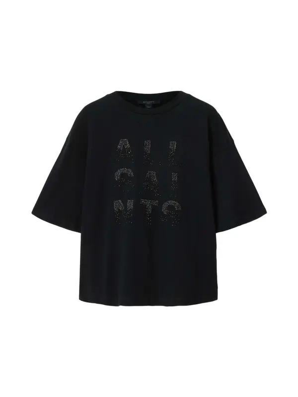 AllSaints AllSaints Majica 'STACKS AMELIE'  crna / srebro