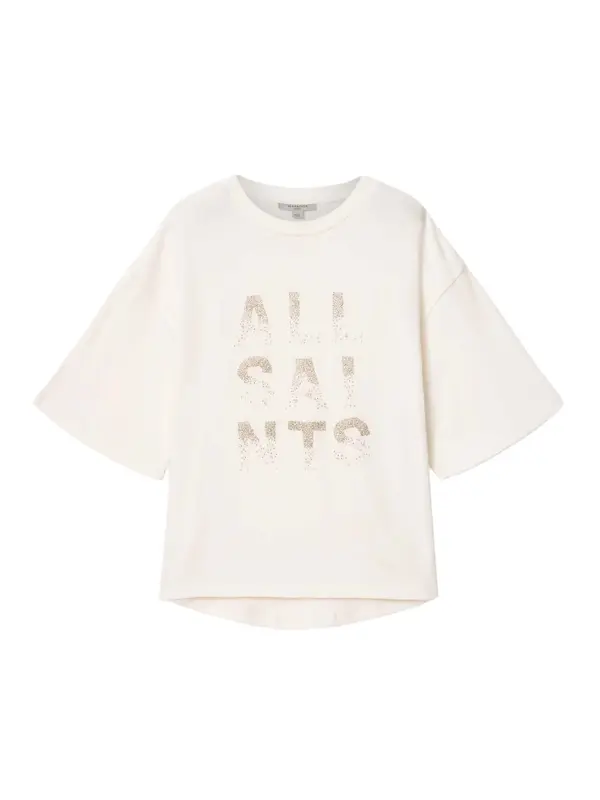 AllSaints AllSaints Majica 'STACKS AMELIE'  srebro / vuneno bijela