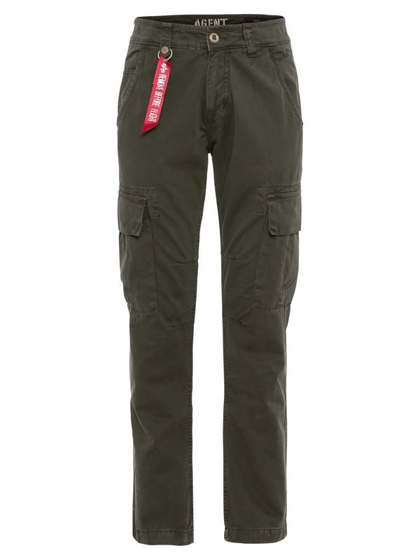ALPHA INDUSTRIES ALPHA INDUSTRIES Cargo hlače 'Agent'  kaki / crvena / bijela