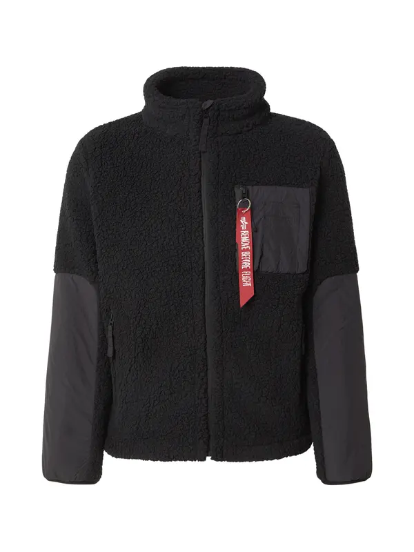 ALPHA INDUSTRIES ALPHA INDUSTRIES Flis jakna 'Sherpa Zip'  crna