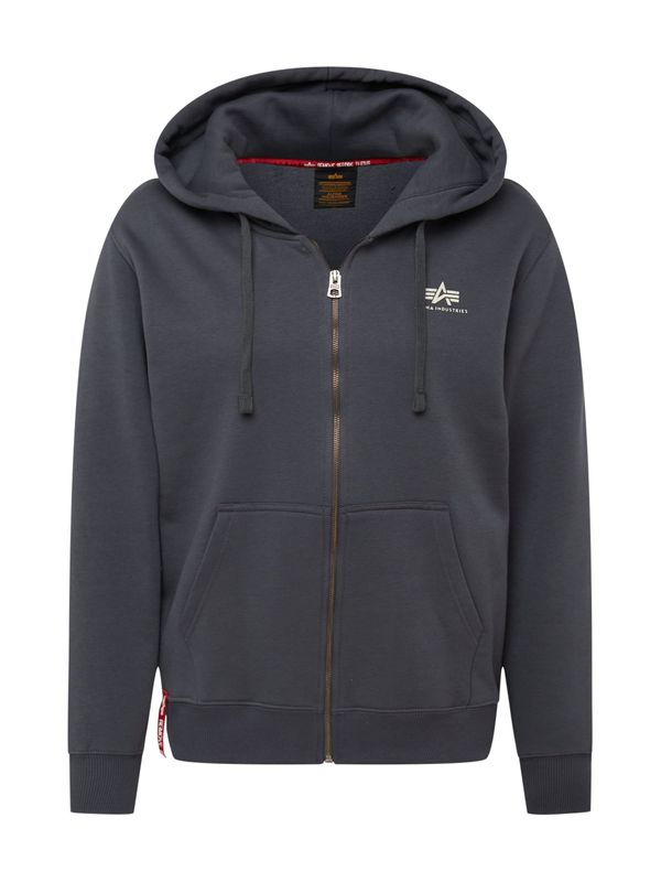 ALPHA INDUSTRIES ALPHA INDUSTRIES Gornji dio trenirke  tamo siva / bijela