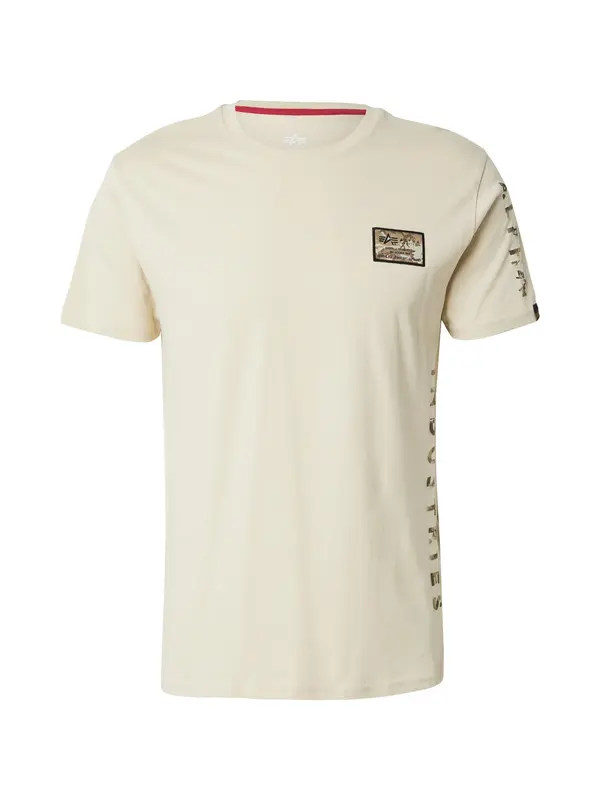 ALPHA INDUSTRIES ALPHA INDUSTRIES Majica  bež / smeđa / prljavo bijela