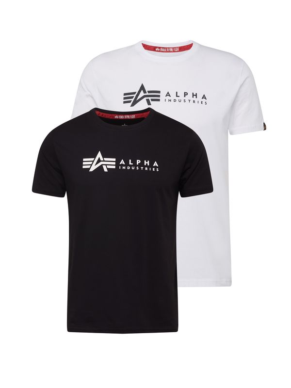 Alpha Industries ALPHA INDUSTRIES Majica  crna / bijela