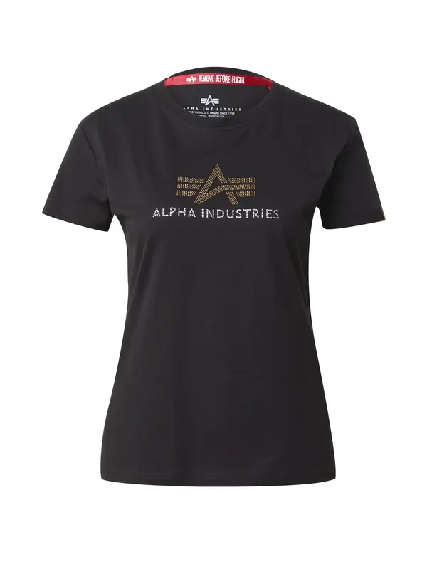 ALPHA INDUSTRIES ALPHA INDUSTRIES Majica 'Crystal'  zlatna / crna / srebro