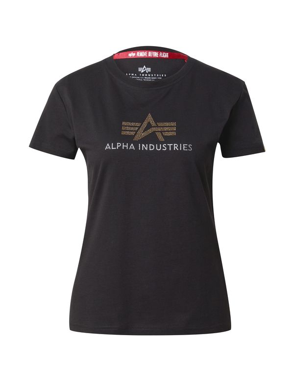 ALPHA INDUSTRIES ALPHA INDUSTRIES Majica 'CrystalT'  zlatna / crna / srebro