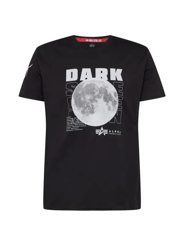 ALPHA INDUSTRIES ALPHA INDUSTRIES Majica 'Dark Side'  siva / crna / bijela