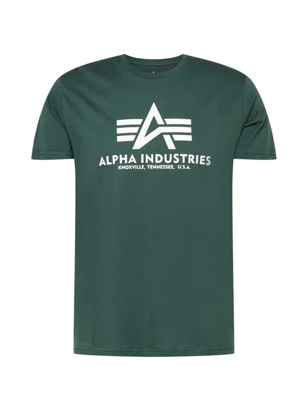 ALPHA INDUSTRIES ALPHA INDUSTRIES Majica  kraljevski zelena / bijela