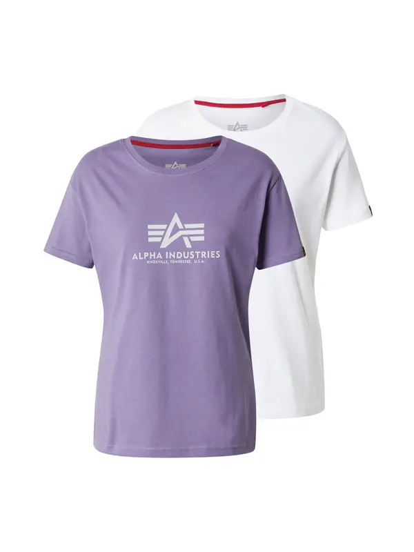 Alpha Industries ALPHA INDUSTRIES Majica  ljubičasta / crna / bijela