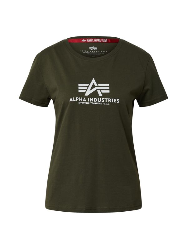 ALPHA INDUSTRIES ALPHA INDUSTRIES Majica  maslinasta / bijela