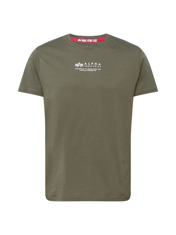 Alpha Industries ALPHA INDUSTRIES Majica  maslinasta / bijela