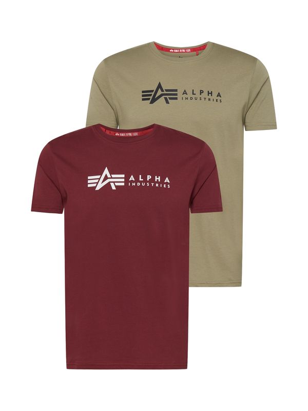 Alpha Industries ALPHA INDUSTRIES Majica  maslinasta / burgund / crna / bijela