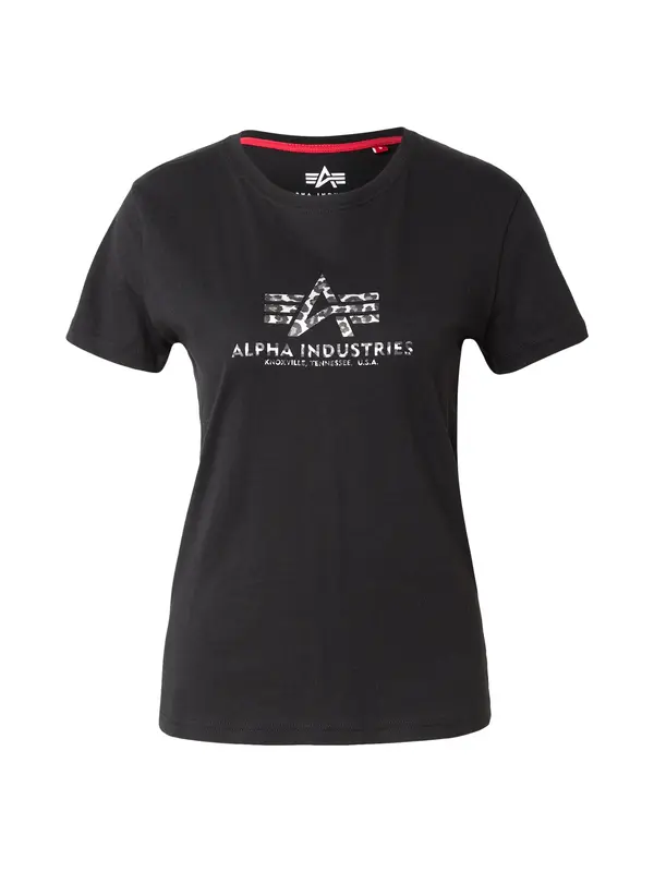 Alpha Industries ALPHA INDUSTRIES Majica 'Mirror'  siva / crna / bijela