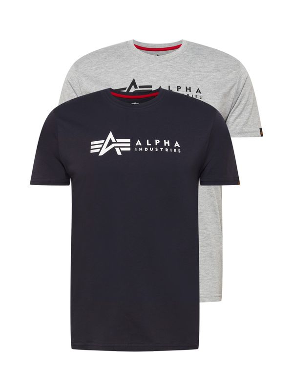 Alpha Industries ALPHA INDUSTRIES Majica  mornarsko plava / siva melange / crna / bijela