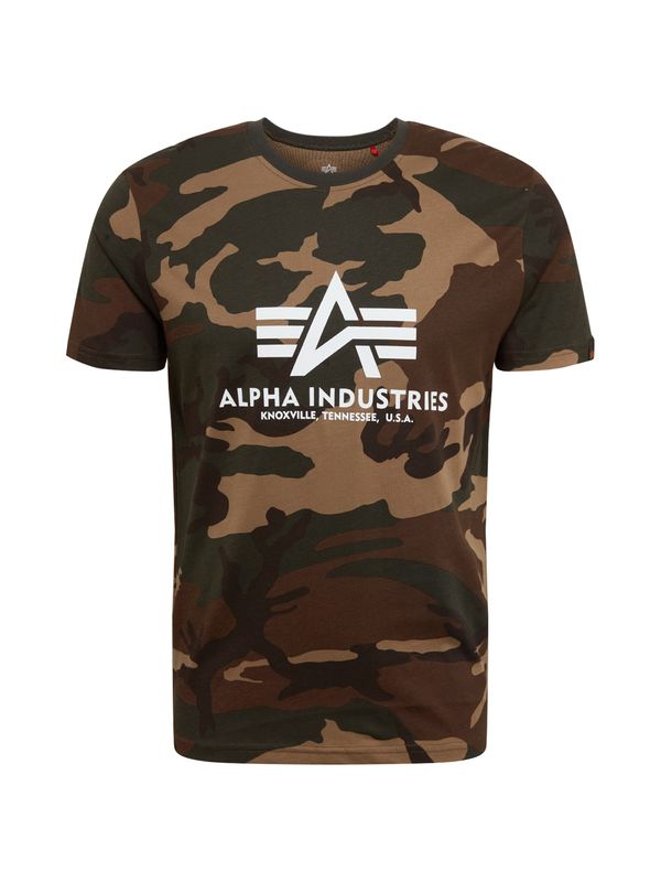 ALPHA INDUSTRIES ALPHA INDUSTRIES Majica  tamno bež / smeđa / maslinasta / bijela