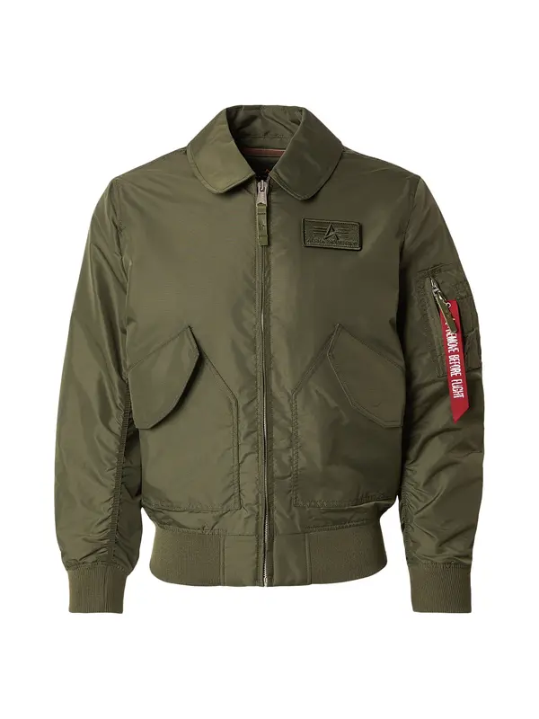 Alpha Industries ALPHA INDUSTRIES Prijelazna jakna 'CWU-36/P TT'  maslinasta / crvena
