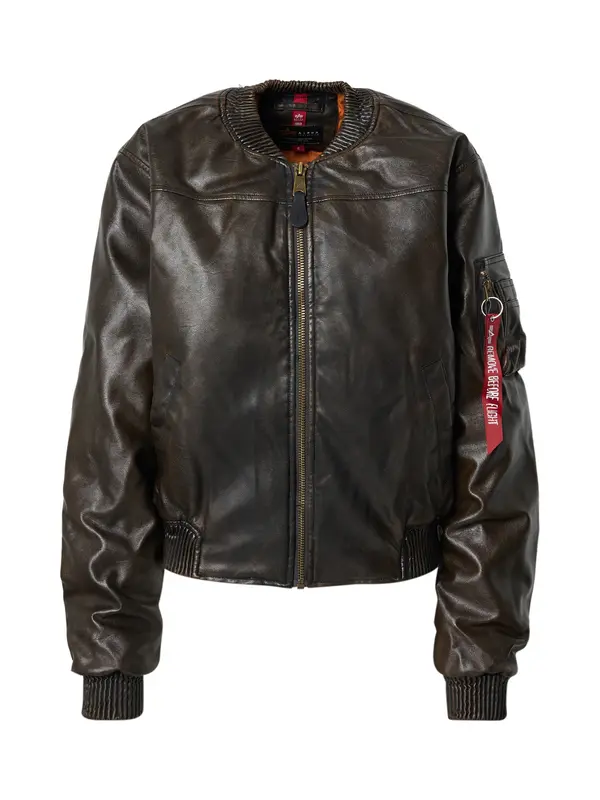 Alpha Industries ALPHA INDUSTRIES Prijelazna jakna 'MA-1 FL'  smeđa / krvavo crvena / bijela