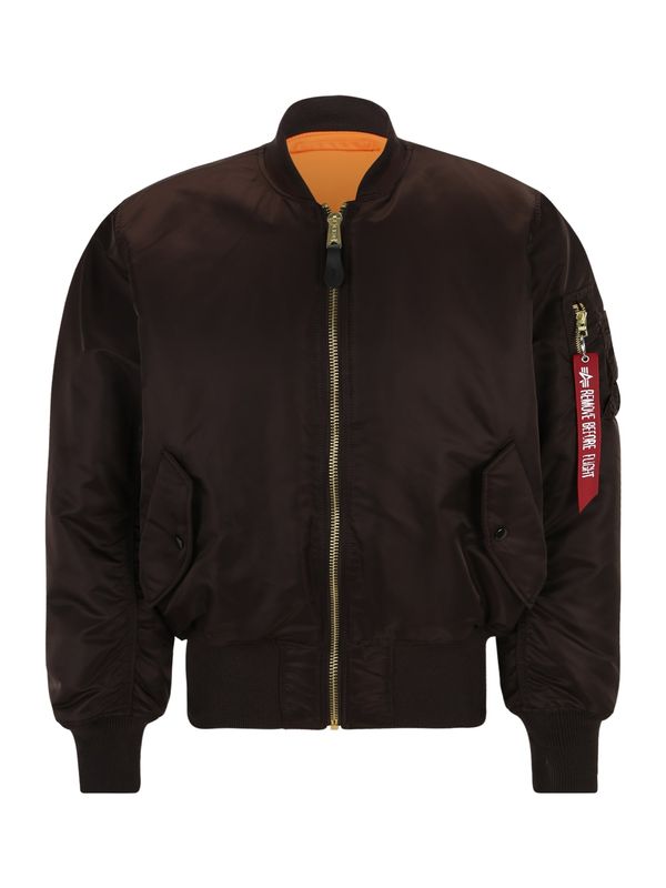 ALPHA INDUSTRIES ALPHA INDUSTRIES Prijelazna jakna 'MA-1'  tamno smeđa / narančasta / vatreno crvena / bijela