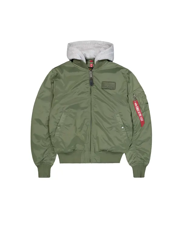 Alpha Industries ALPHA INDUSTRIES Prijelazna jakna 'MA-1 TT Hood'  zelena / bijela