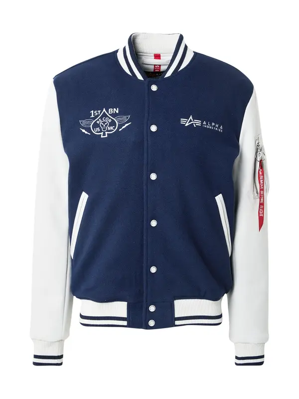 Alpha Industries ALPHA INDUSTRIES Prijelazna jakna 'Varsity Air Force'  mornarsko plava / bijela
