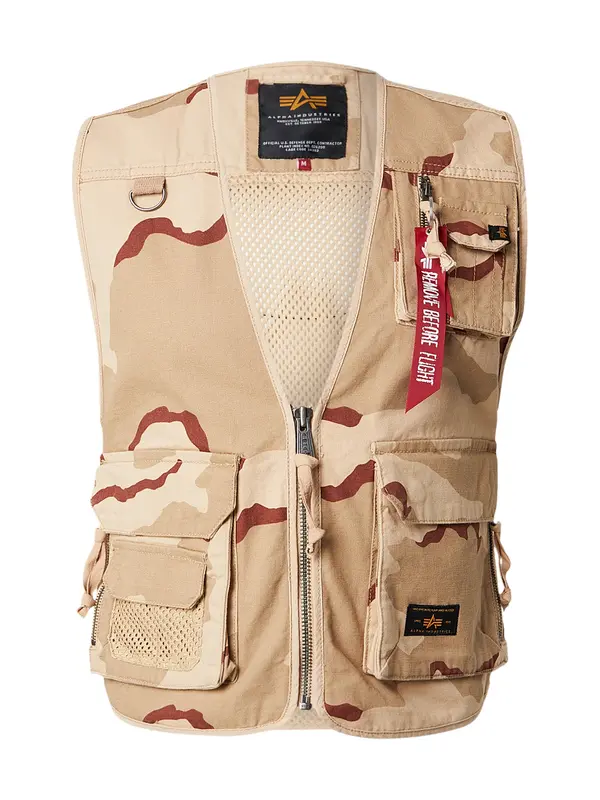 Alpha Industries ALPHA INDUSTRIES Prsluk  pijesak / svijetlobež / crvena