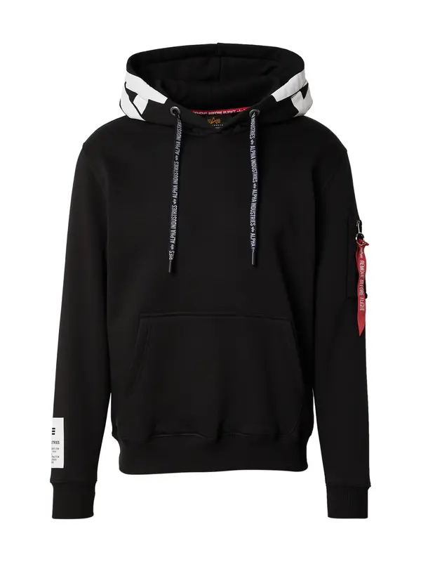 ALPHA INDUSTRIES ALPHA INDUSTRIES Sweater majica 'Alpha'  crna