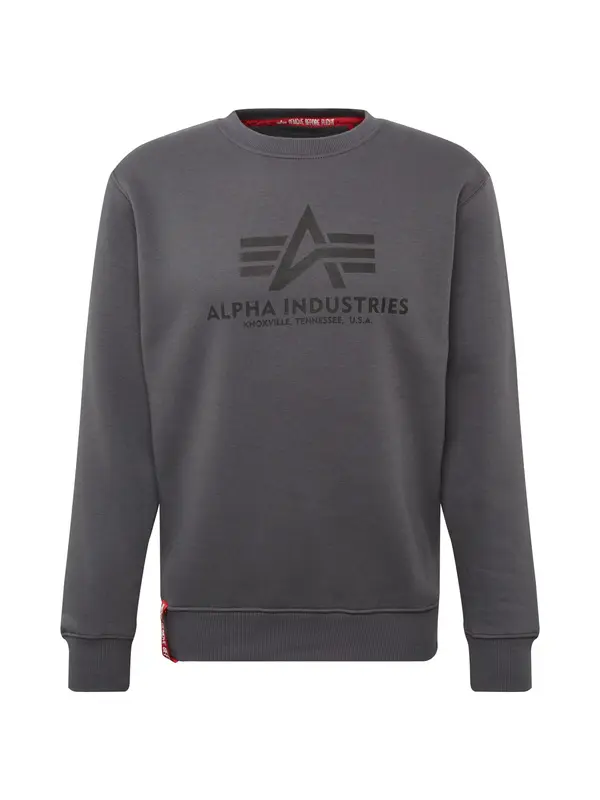 ALPHA INDUSTRIES ALPHA INDUSTRIES Sweater majica  antracit siva / tamo siva