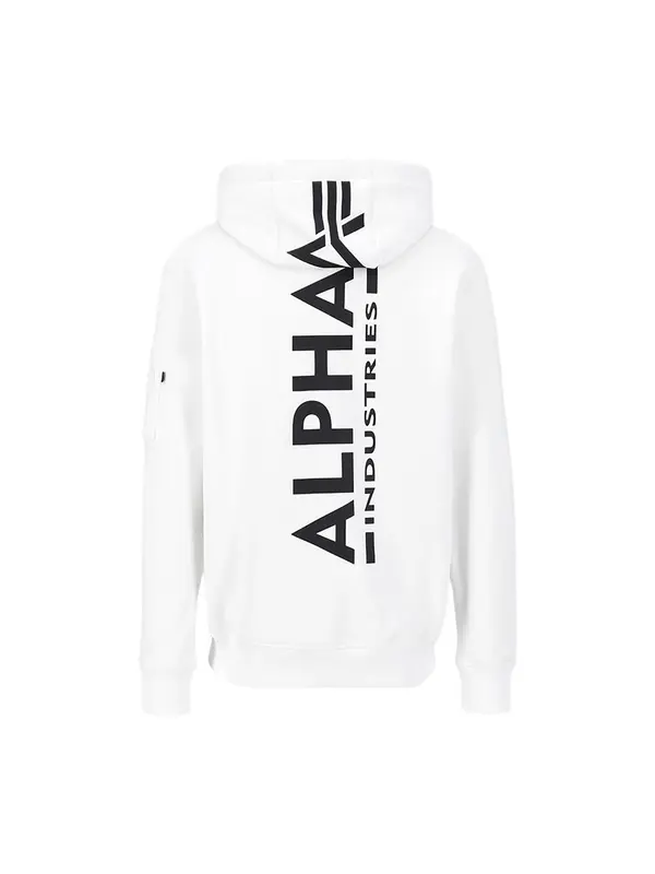 ALPHA INDUSTRIES ALPHA INDUSTRIES Sweater majica 'Backprint'  crna / bijela