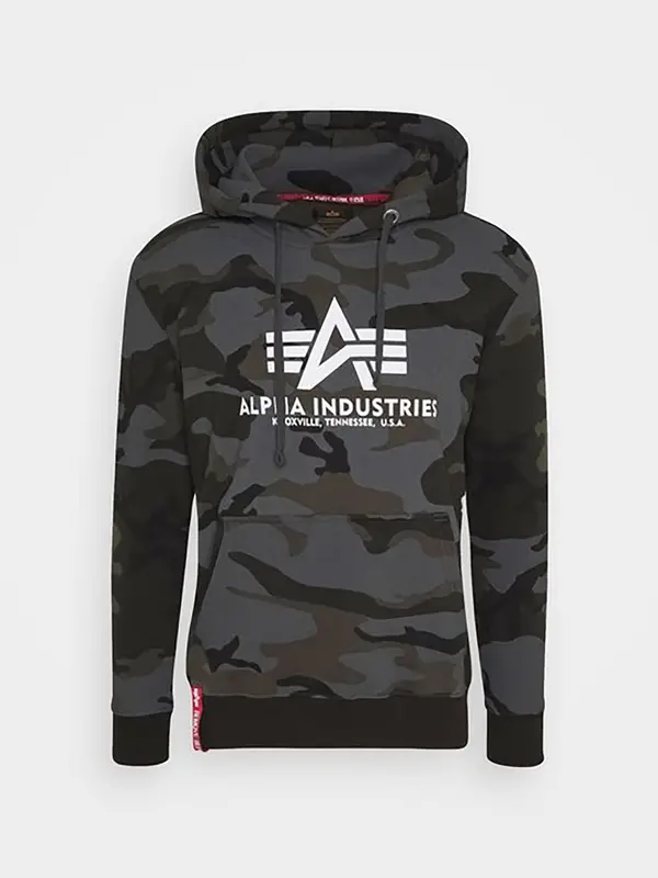ALPHA INDUSTRIES ALPHA INDUSTRIES Sweater majica 'Basic Camo'  crna