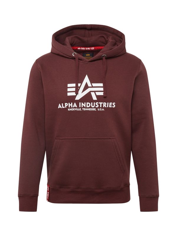 ALPHA INDUSTRIES ALPHA INDUSTRIES Sweater majica  burgund / bijela