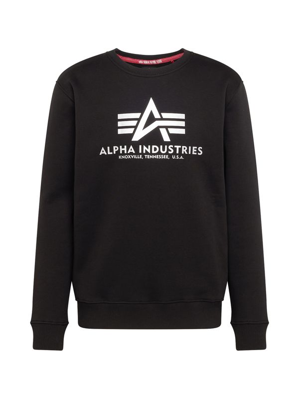 ALPHA INDUSTRIES ALPHA INDUSTRIES Sweater majica  crna / bijela