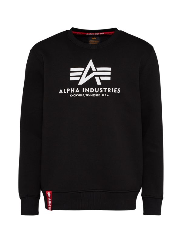 ALPHA INDUSTRIES ALPHA INDUSTRIES Sweater majica  crna / bijela