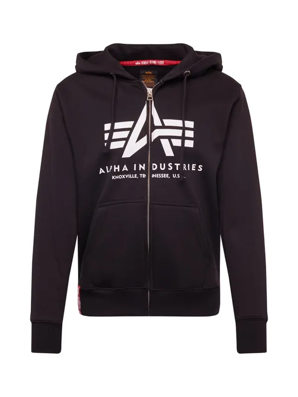 Alpha Industries ALPHA INDUSTRIES Sweater majica  crna / bijela