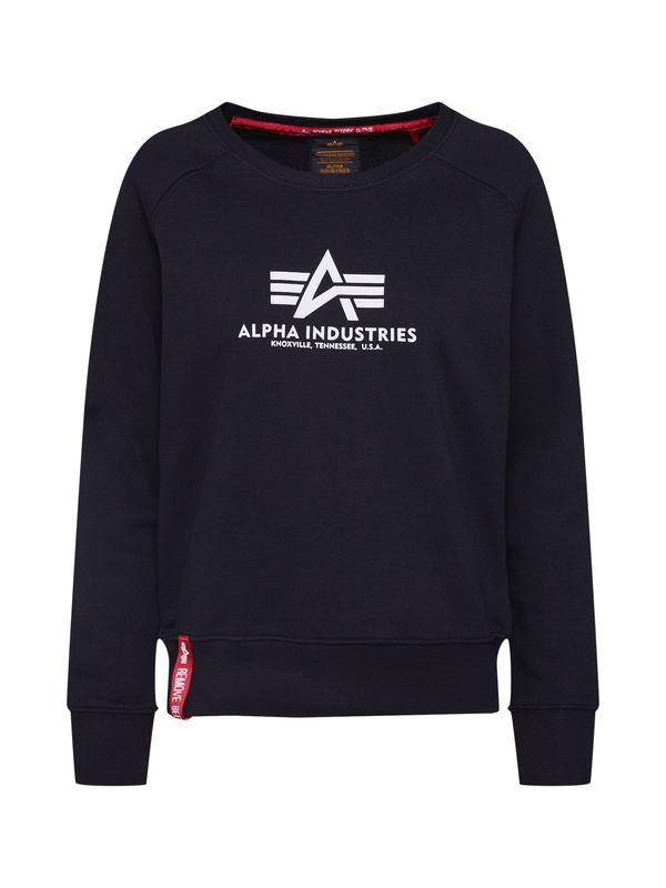ALPHA INDUSTRIES ALPHA INDUSTRIES Sweater majica  crna / bijela