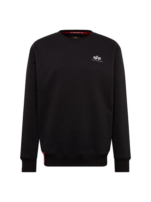 ALPHA INDUSTRIES ALPHA INDUSTRIES Sweater majica  crna / bijela