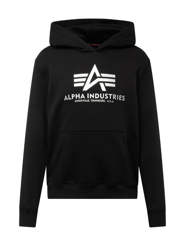 ALPHA INDUSTRIES ALPHA INDUSTRIES Sweater majica  crna / bijela