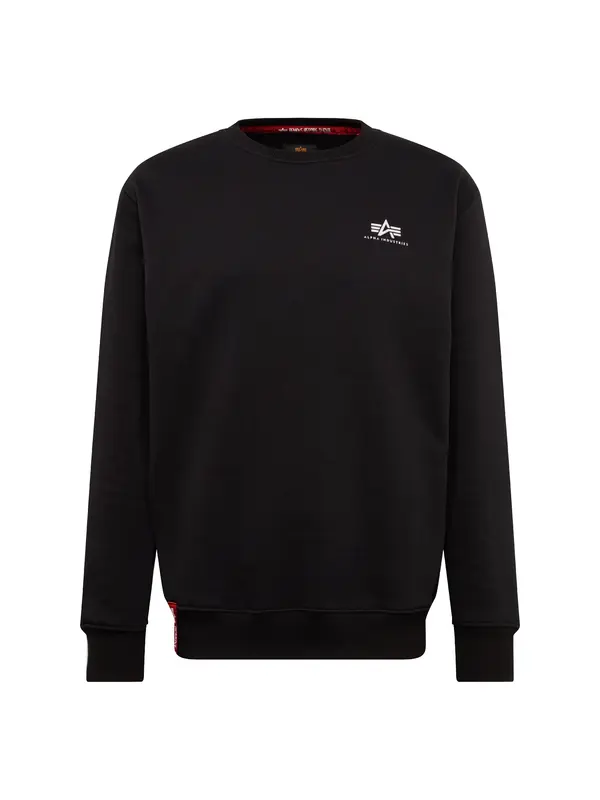ALPHA INDUSTRIES ALPHA INDUSTRIES Sweater majica  crna / bijela