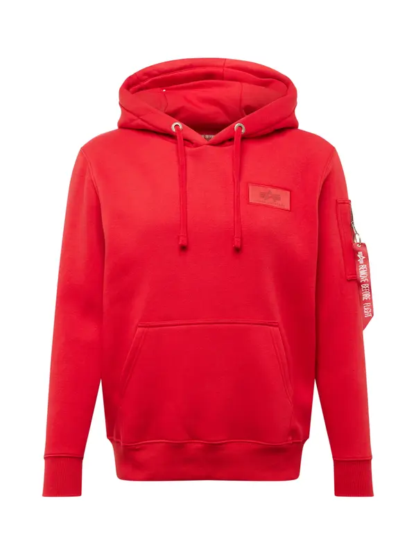 ALPHA INDUSTRIES ALPHA INDUSTRIES Sweater majica  crvena / bijela