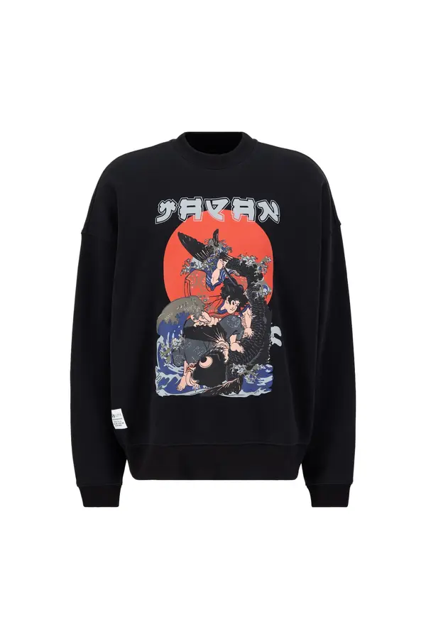 ALPHA INDUSTRIES ALPHA INDUSTRIES Sweater majica 'Japan Warrior'  nude / crno plava / crvena / crna